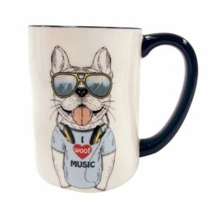 Signature Housewares Inc Hipster Inspired 17.5oz Stoneware Coffee Mug Dog NEW